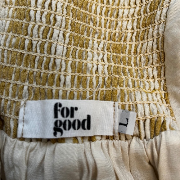 Women’s Yellow Striped Dress Adjustable Spaghetti Straps Belt Pockets Size Large - Picture 3 of 5